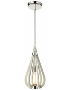 Bonito Rustic Small Taupe / Winter Moss Wood Tear Drop Pendant Light