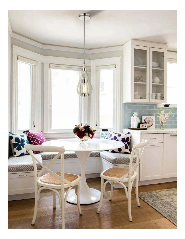 Bonito Rustic Small Taupe / Winter Moss Wood Tear Drop Pendant Light image 3