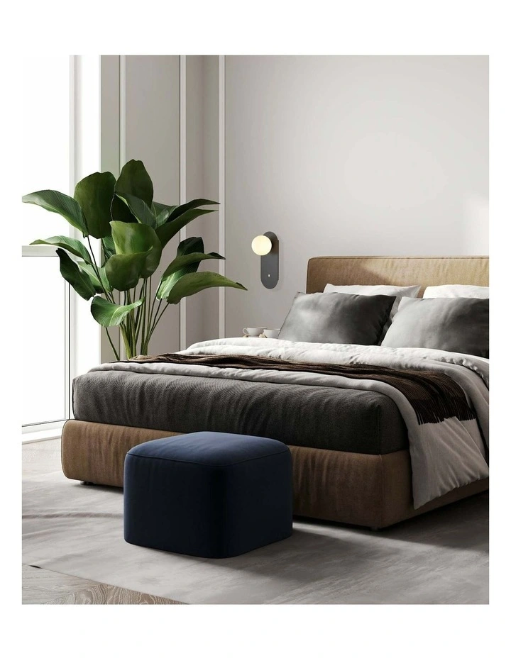 Ovalis Interior Round Opal Diffuser Oblong Base with Switch Wall Lights image 2