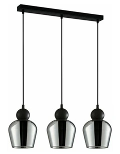 Champan Interior Bronze Amber / Mirror Finish Smokey Black Glass Ellipse Pendant Lights