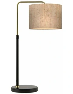 Arriba Drum Shade with Marble Base Height Adjustable Table Lamps