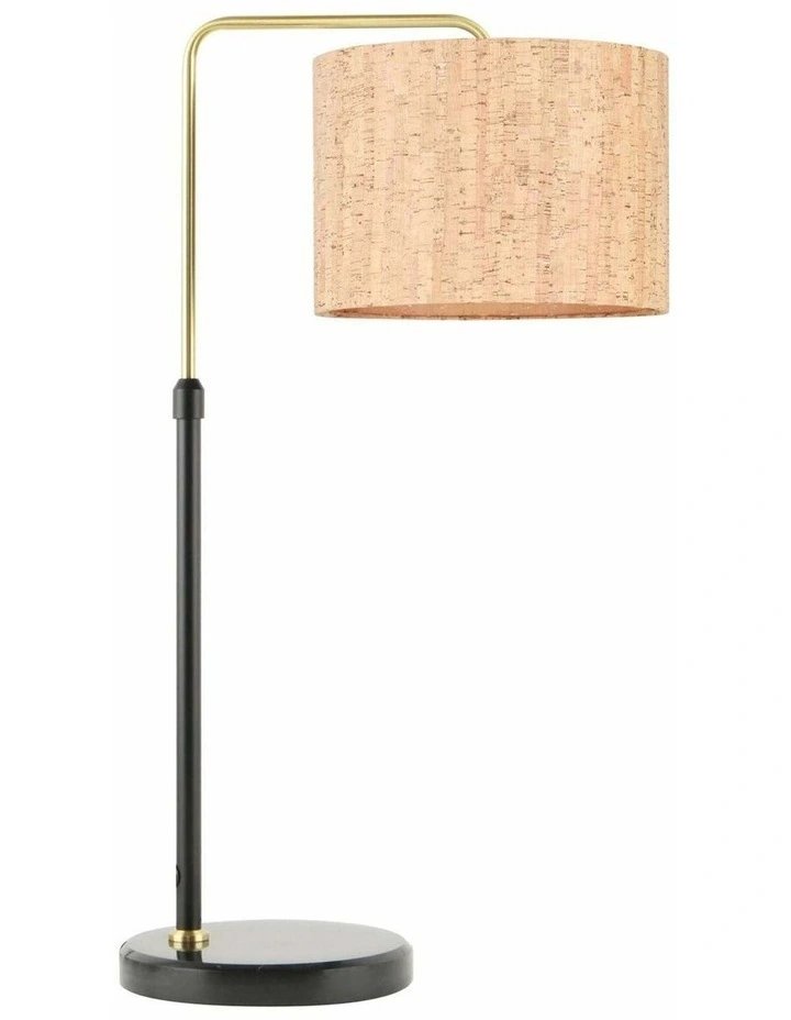 Arriba Drum Shade with Marble Base Height Adjustable Table Lamps image 3