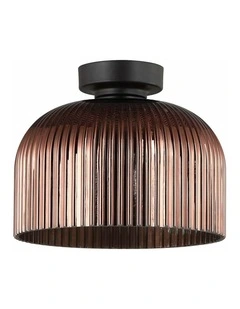 Vintaj D.I.Y. Dome Ribbed Glass Batten Fix Ceiling Lights