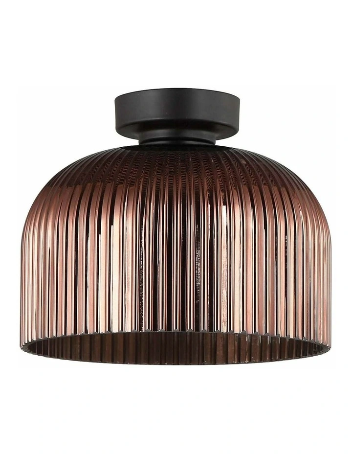 Vintaj D.I.Y. Dome Ribbed Glass Batten Fix Ceiling Lights image 1