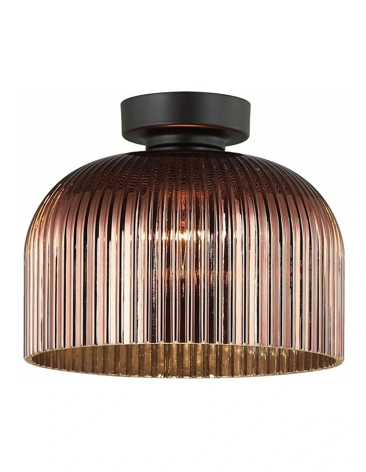 Vintaj D.I.Y. Dome Ribbed Glass Batten Fix Ceiling Lights image 2