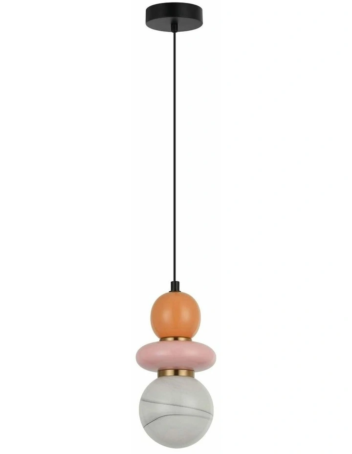 Tocado Interior Sandblasted Opal Diffuser Glass with Ceramic Bead Pendant Lights image 1