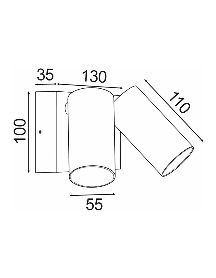 Surface Mounted LED Tri-CCT Double Adjustable Wall/Pillar Light (Titanium) IP65 image 2