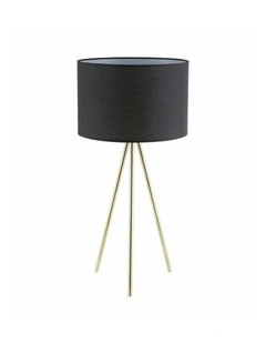 Jambes Drum Shade with Antique Brass Tripod Table Lamps