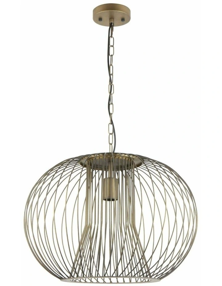 Parrilla Interior Round Cage Iron Pendant Lights image 1