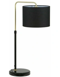 Arriba Drum Shade with Marble Base Height Adjustable Table Lamps