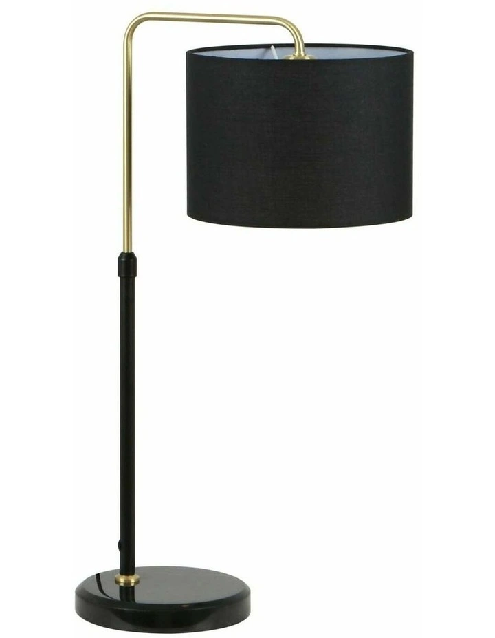 Arriba Drum Shade with Marble Base Height Adjustable Table Lamps image 1