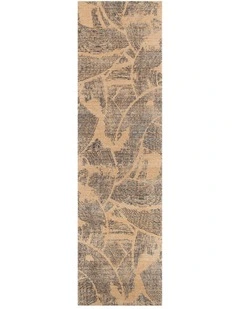 Clara Abstract Paintbrush Gold Runner - C104