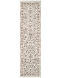 D104- Delphine Ivory Multi Vines Vintage Runner