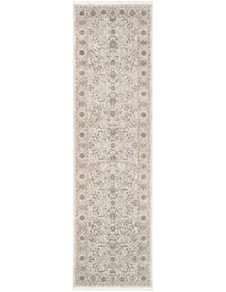 D104- Delphine Ivory Multi Vines Vintage Runner image 1