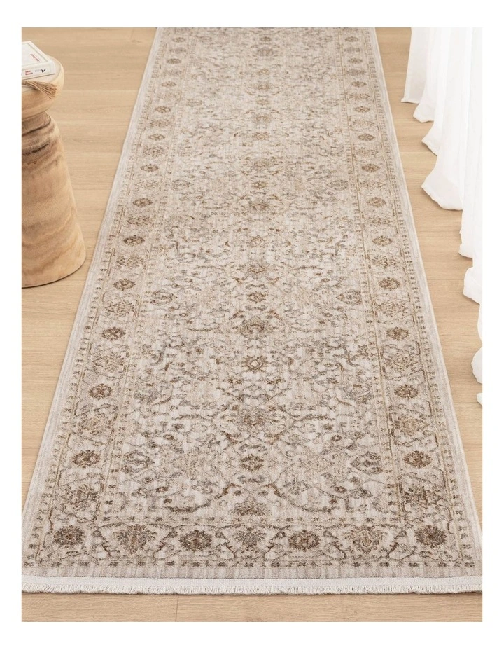 D104- Delphine Ivory Multi Vines Vintage Runner image 5
