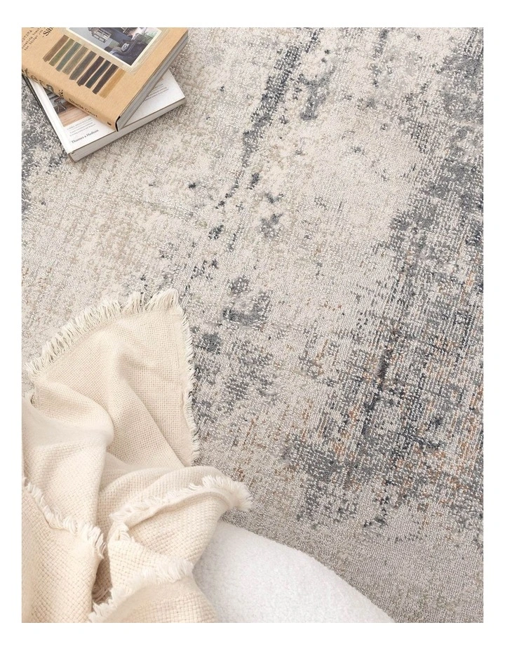 Toscana Distressed Splash Beige Blue Runner - TOS5 image 5