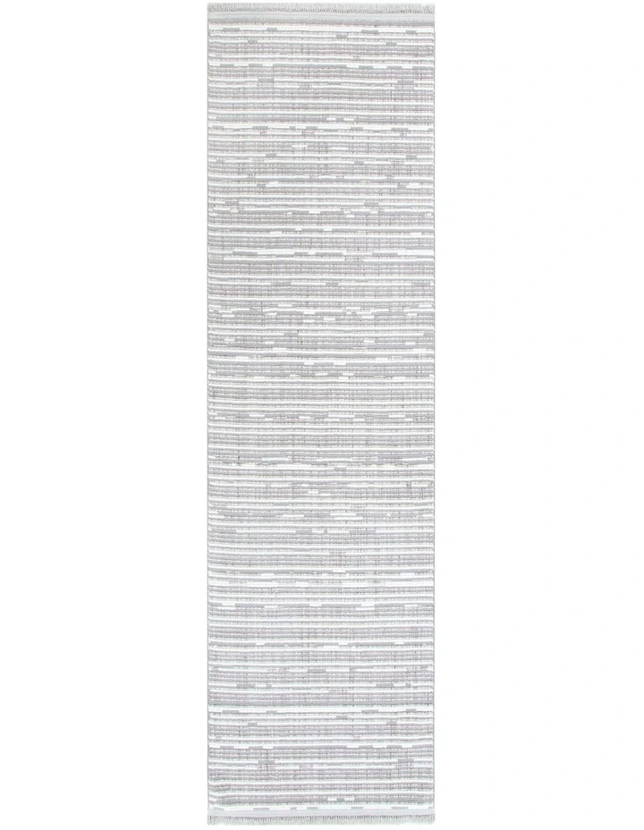 Berno Silver Ivory Loop Lines Runner - B006 image 1