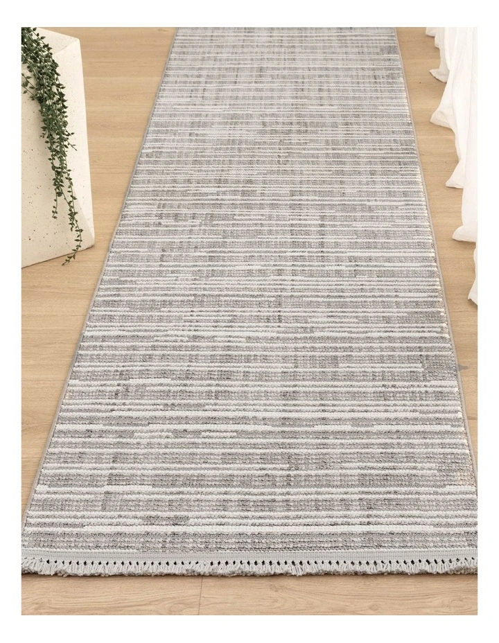 Berno Silver Ivory Loop Lines Runner - B006 image 3