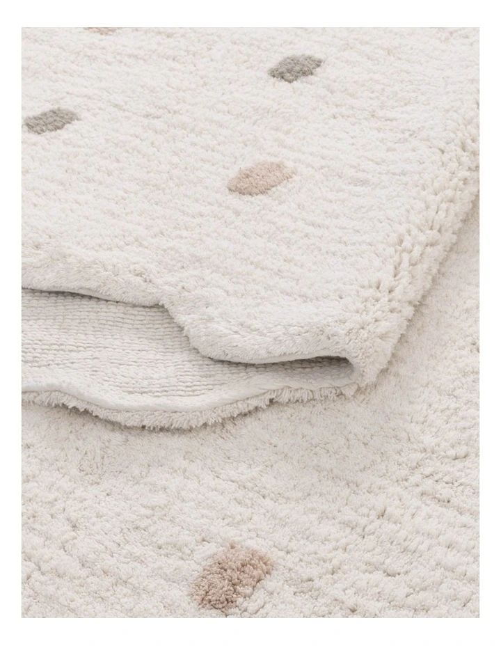 Mellow Round Scalloped Kids Rug White & Multi image 3