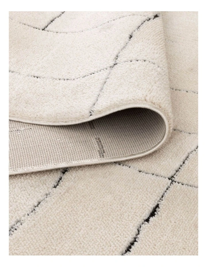 Mila Abstract Lines Black Cream Runner - MIL9 image 3