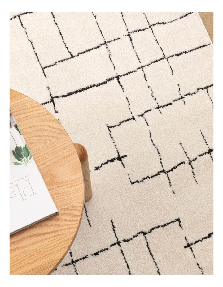 Mila Abstract Lines Black Cream Runner - MIL9 image 4