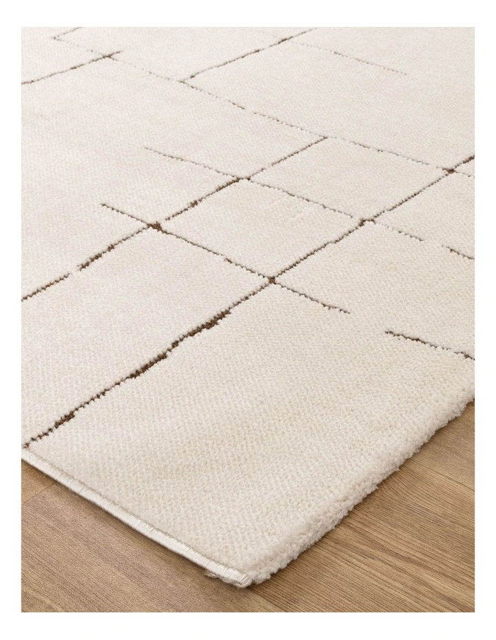 Mila Abstract Lines Brown Cream Runner - MIL10 image 2