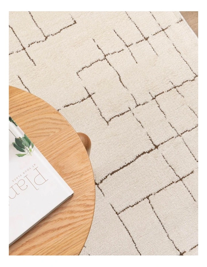 Mila Abstract Lines Brown Cream Runner - MIL10 image 4