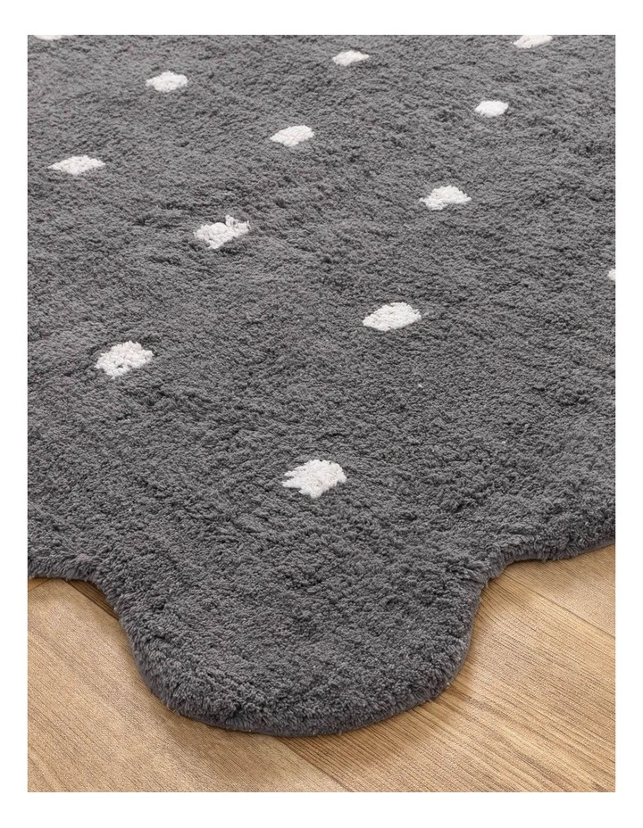 Mellow Round Scalloped Kids Rug Grey image 2
