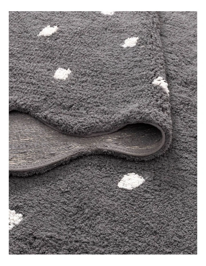Mellow Round Scalloped Kids Rug Grey image 3
