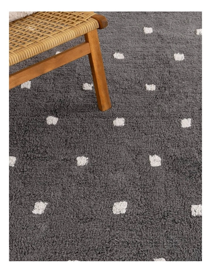 Mellow Round Scalloped Kids Rug Grey image 5