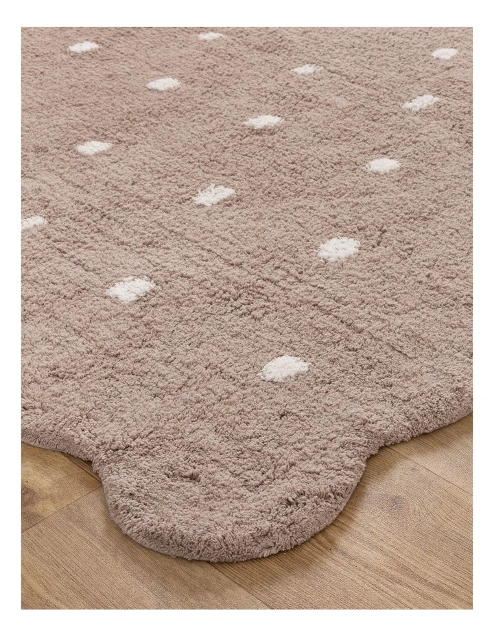 Mellow Round Scalloped Kids Rug Mushroom Beige image 2