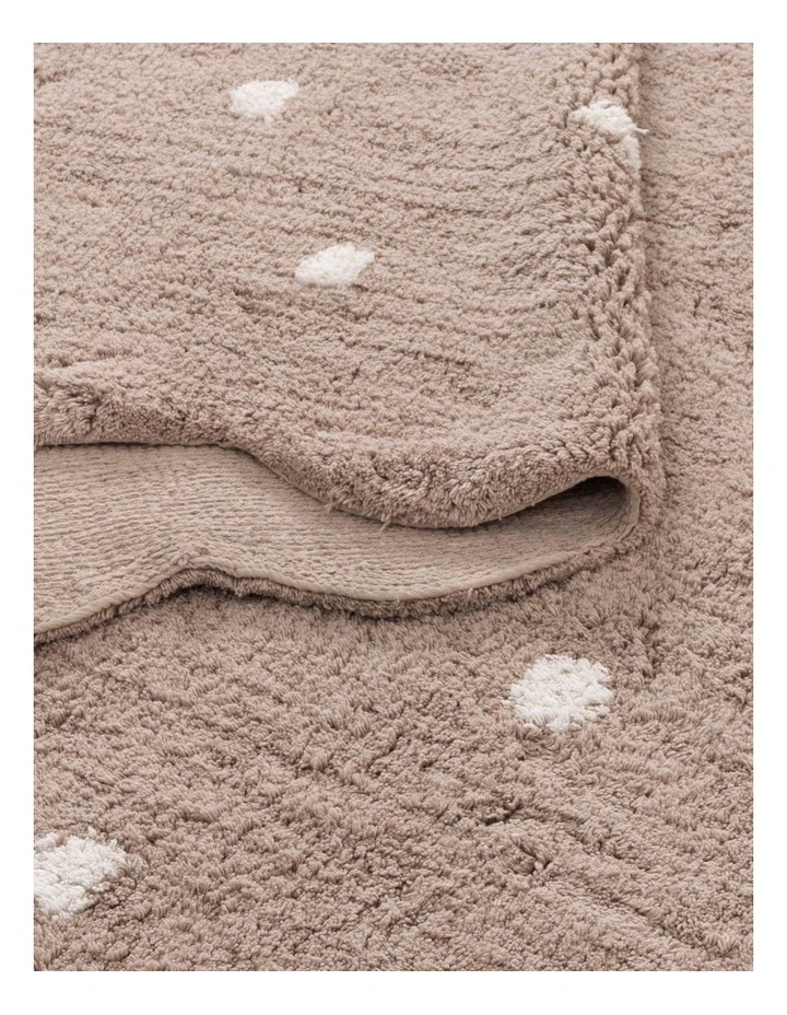 Mellow Round Scalloped Kids Rug Mushroom Beige image 3