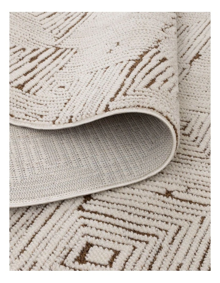 Mila Geometric Squares Cream Brown Runner - MIL8 image 3
