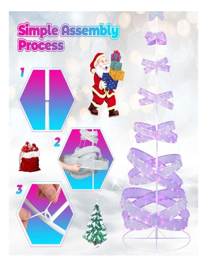 210cm Spiral Outdoor Christmas Tree with 341 LED Lights image 3