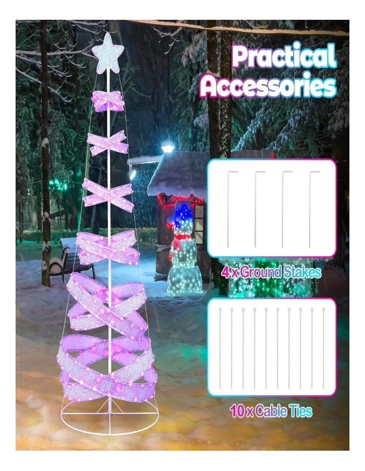 210cm Spiral Outdoor Christmas Tree with 341 LED Lights image 4