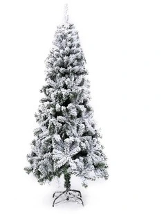 6ft Snow Flocked Artificial Christmas Tree  1.8m Hinged Snowy Xmas Decor