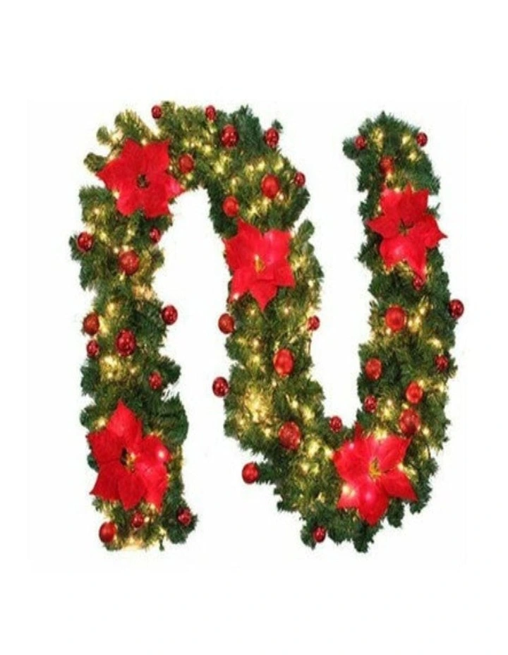9ft Artificial Christmas Tree Garland Festive Xmas Decoration image 1