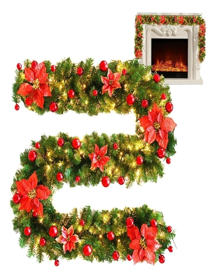 9ft Artificial Christmas Tree Garland Festive Xmas Decoration image 5