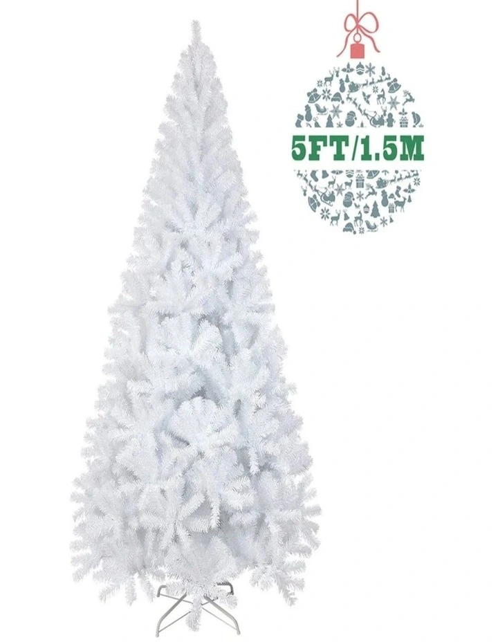 5ft White Artificial Christmas Tree Xmas Home & Party Decoration image 1