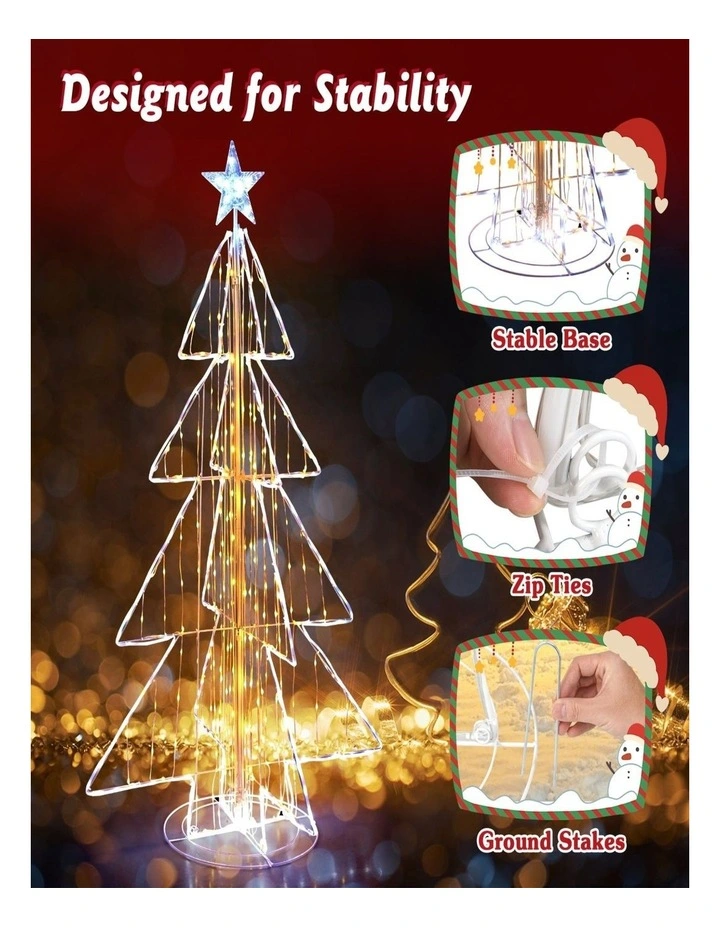 Artificial Christmas Tree with Hinged Branches & Metal Stand image 5