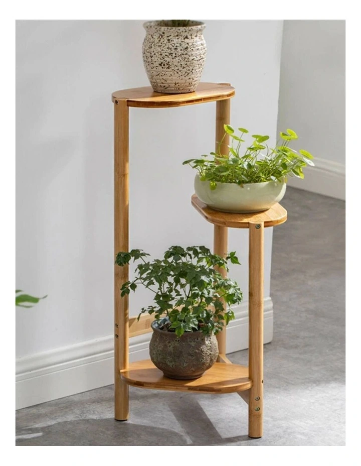 3-Tier Bamboo Plant Stand & Bonsai Display Rack Indoor Outdoor Flower Pot Holder image 4