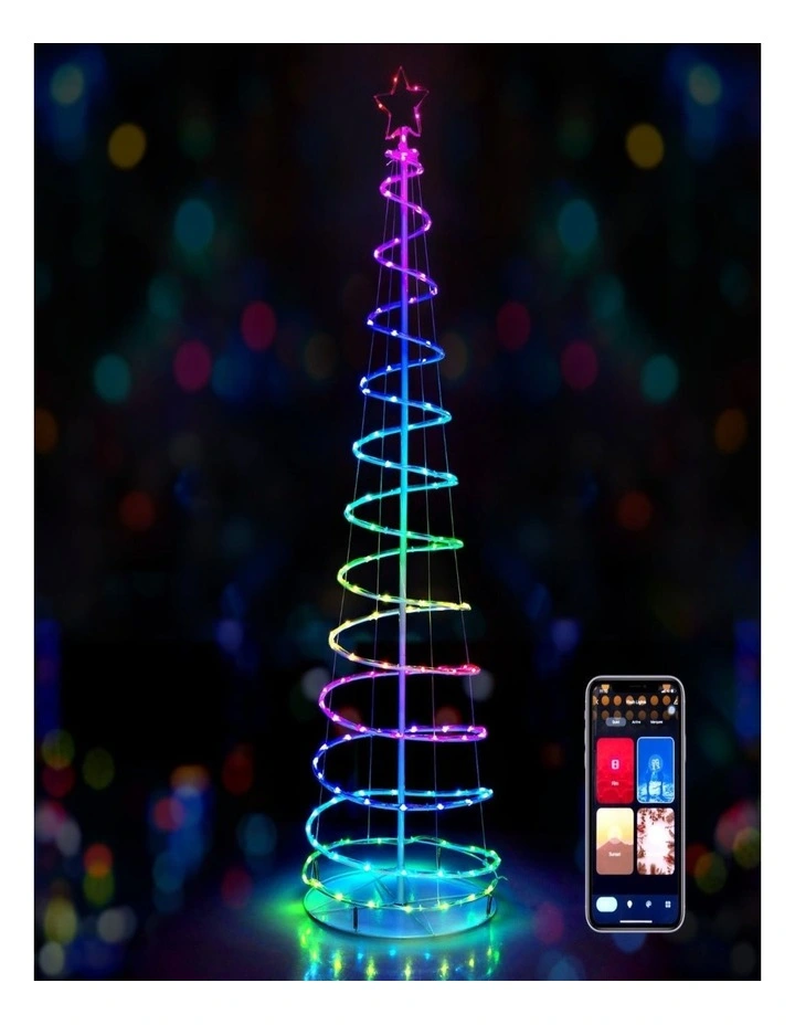 1.83m App-Controlled Spiral Christmas Tree with 135 LED Lights image 2