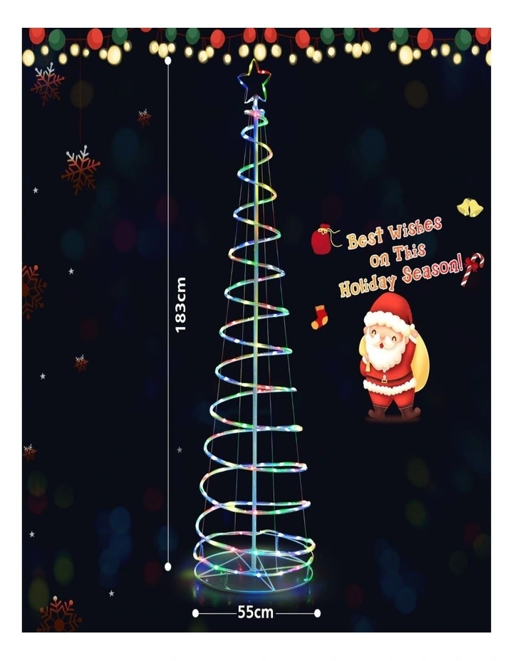 1.83m App-Controlled Spiral Christmas Tree with 135 LED Lights image 3