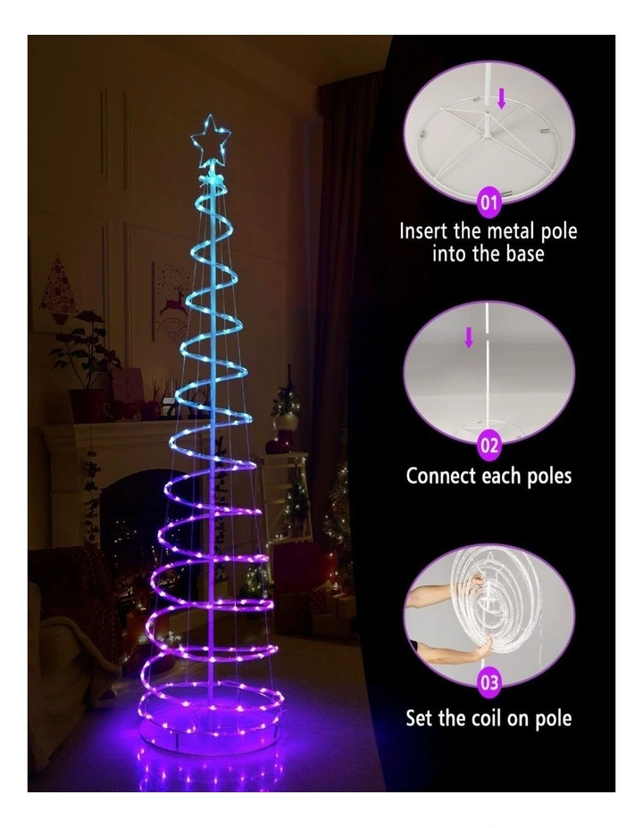 1.83m App-Controlled Spiral Christmas Tree with 135 LED Lights image 4