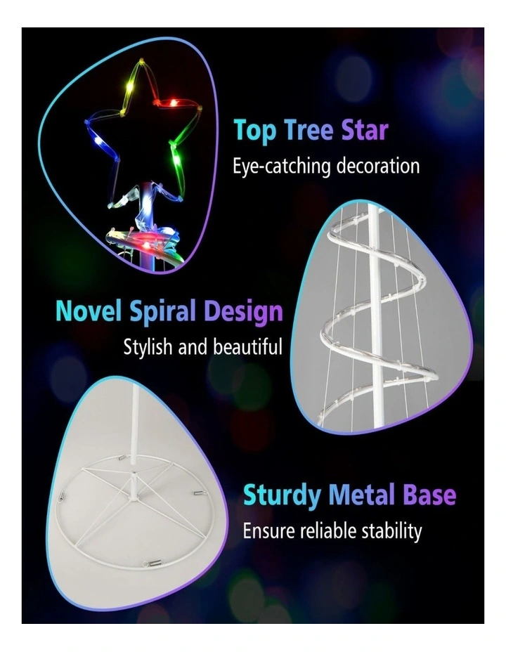 1.83m App-Controlled Spiral Christmas Tree with 135 LED Lights image 6