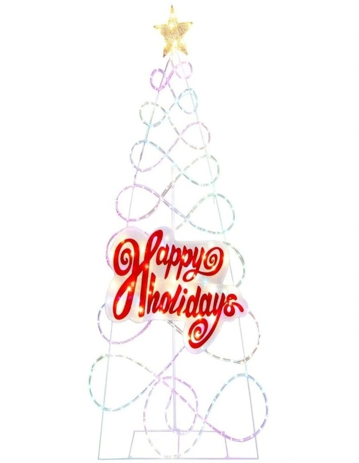 170cm Colourful Outdoor Christmas Tree with 216 LED Lights image 1