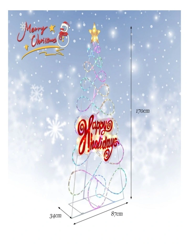 170cm Colourful Outdoor Christmas Tree with 216 LED Lights image 2