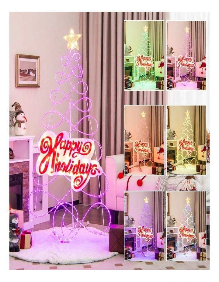 170cm Colourful Outdoor Christmas Tree with 216 LED Lights image 7