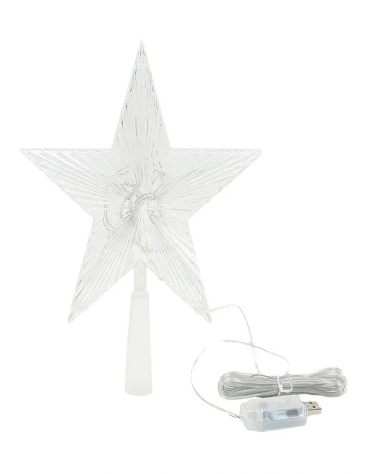 App-Controlled LED Christmas Tree Topper Star USB Outdoor Xmas Light image 1