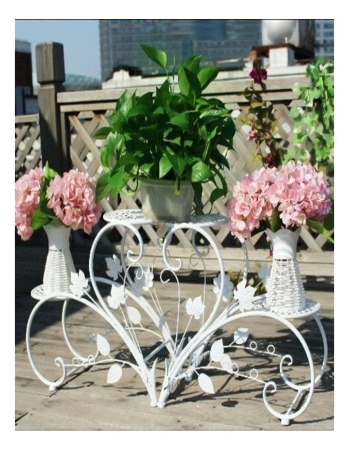 2-Piece 4-Tier Metal Plant Stand Set Flower Pot Holder for Indoor Outdoor Garden image 6